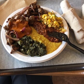 Nazrawi Ethiopian Restaurant  - Create your own-- with lamb. - Ethiopian Near Me - Silver Spring, Maryland
