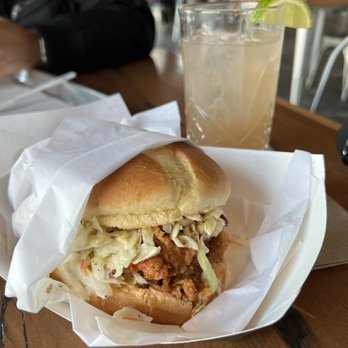Savage And Cooke - Fried Chicken sandwich with a Suffering Bastard - Distilleries Near Me - Vallejo, California Savage And Cooke - Fried Chicken sandwich with a Suffering Bastard - Distilleries Near Me - Vallejo, California