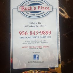 Buck's Pizza - Menu info