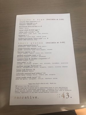Menu photo 5 Narrative Denver, CO Menu photo 5 Narrative Denver, CO