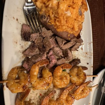 LongHorn Steakhouse - 6oz. Renegade Sirloin with 8ct. Redrock Grilled Shrimp with rice and baked sweet potatoes - Steakhouses Near Me - Gardendale, Alabama LongHorn Steakhouse - 6oz. Renegade Sirloin with 8ct. Redrock Grilled Shrimp with rice and baked sweet potatoes - Steakhouses Near Me - Gardendale, Alabama
