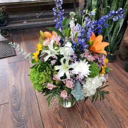 Birthday Bouquet. Bigger than it seems in this photo and fairly priced for an arrangement of that size ($100)