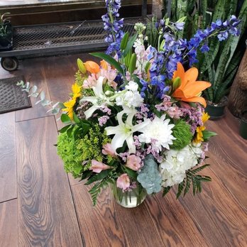 Jasmine Florist - Birthday Bouquet. Bigger than it seems in this photo and fairly priced for an arrangement of that size ($100) - Florists Near Me - New York, New York