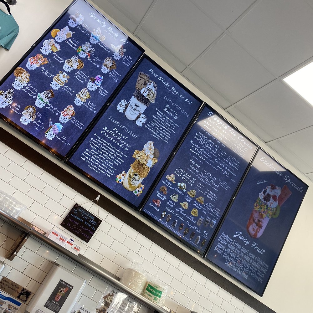 The Yard Milkshake Bar - Menu - Ice Cream & Frozen Yogurt Near Me - Virginia Beach, Virginia The Yard Milkshake Bar - Menu - Ice Cream & Frozen Yogurt Near Me - Virginia Beach, Virginia