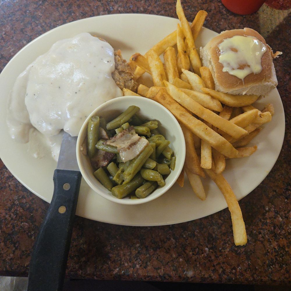 Highway Cafe - Itty bitty chicken fried steak. - Cafes Near Me - Wichita Falls, Texas