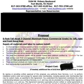 Buzz Custom Fence - Contracts, receipts, and proof of attempted communication - Fences & Gates Near Me - Fort Worth, Texas
