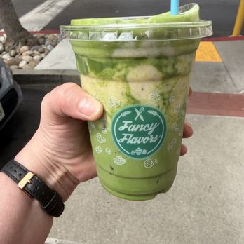 Fancy Flavors - Iced Banana Matcha Latte - Macarons Near Me - San Jose, California