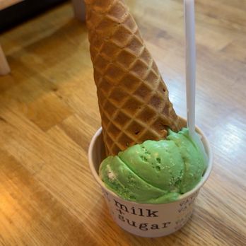 milk + sugar - split scoop with cone on top - Ice Cream & Frozen Yogurt Near Me - Houston, Texas