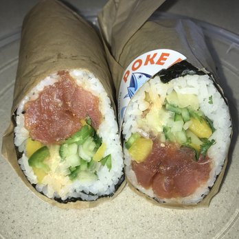 Poke Fish - I made a poké burrito with seasoned tuna, cilantro, jalapeños, mango, and cucumber. Yum! - Poke Near Me - Ann Arbor, Michigan Poke Fish - I made a poké burrito with seasoned tuna, cilantro, jalapeños, mango, and cucumber. Yum! - Poke Near Me - Ann Arbor, Michigan