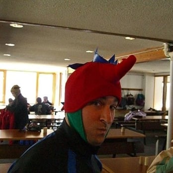 Attitash Mountain Village - Attitash lodge and one of the crazier skiiers - Ski Resorts Near Me - Bartlett, New Hampshire