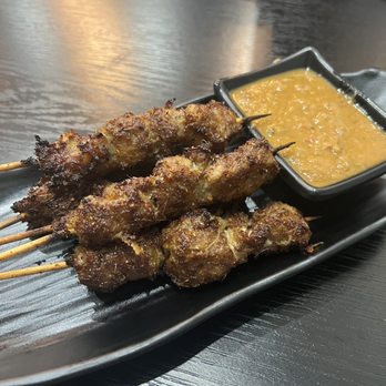 Barzar Eatery - Pork satay with peanut sauce - Indonesian Near Me - Vacaville, California Barzar Eatery - Pork satay with peanut sauce - Indonesian Near Me - Vacaville, California