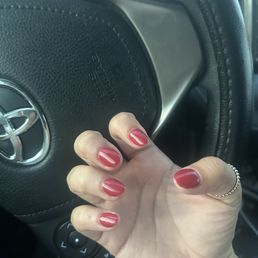 Full set, gel oval shape and short Full set, gel oval shape and short