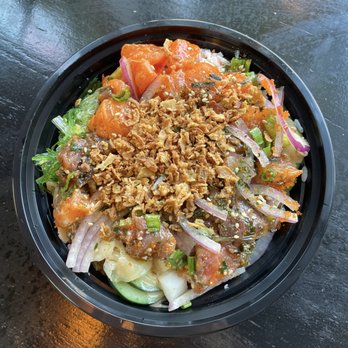 Poke Plus - a bowl of food on a table - Poke Near Me - Seattle, Washington Poke Plus - a bowl of food on a table - Poke Near Me - Seattle, Washington