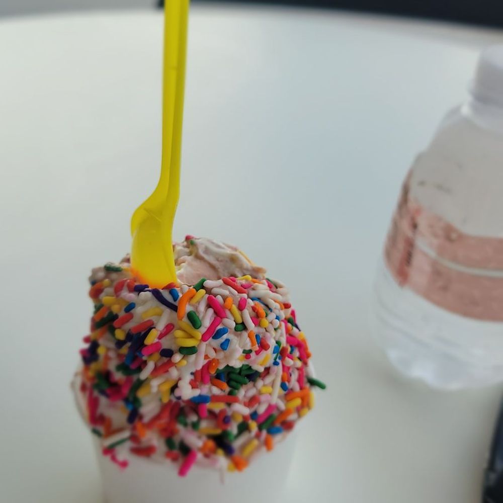 Countryside Cones - My mini swirl with rainbow sprinkles, melting like a snowcone in Phoenix. - Ice Cream & Frozen Yogurt Near Me - Omaha, Nebraska