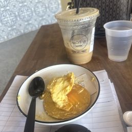 Me trying to finish the mango mousse. It was amazing!!!!!