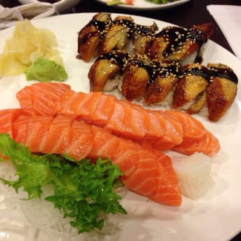 Yamato Restaurant - Round three: salmon sashimi and eel - Japanese Near Me - Brighton, Massachusetts Yamato Restaurant - Round three: salmon sashimi and eel - Japanese Near Me - Brighton, Massachusetts