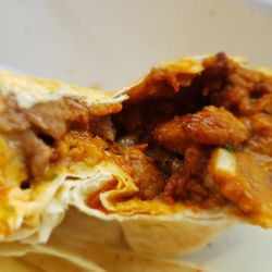 Machos Tacos - Inside the Al pastor burrito