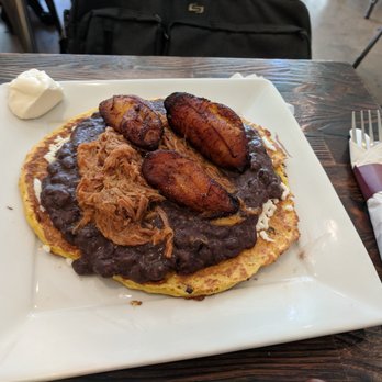 Amara Chocolate & Coffee - Plantain, beef and beans open-faced crepe - Coffee & Tea Near Me - Pasadena, California