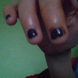 that brownish red stuff is the dried blood i couldn't get off my nails from 3 days ago