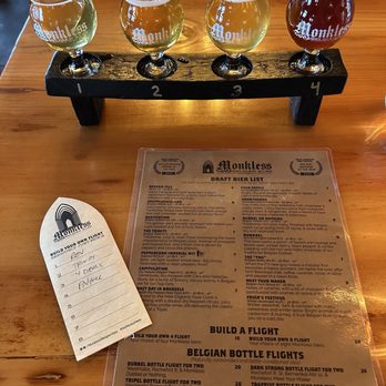 Monkless Belgian Ales - Menu and flight details - Belgian Near Me - Bend, Oregon Monkless Belgian Ales - Menu and flight details - Belgian Near Me - Bend, Oregon
