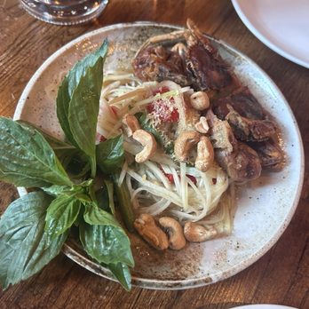 Mahaniyom - Soft shell crab papaya salad - Cocktail Bars Near Me - Brookline, Massachusetts