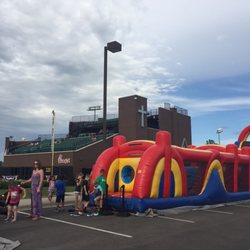 Prasco Park - Inflatables for kids and my son said the seats in the "moon deck" are more comfortable that church!