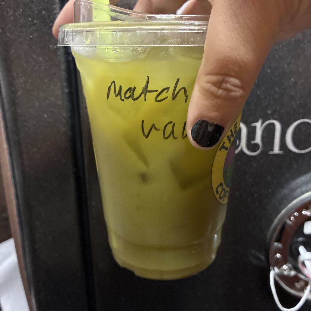 my matcha latte made with water instead of milk. my matcha latte made with water instead of milk.