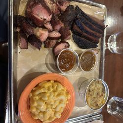 Black Dog Smoke & Ale House - Burnt Ends and Rib Tips with Mac n Cheese and Potato Casserole