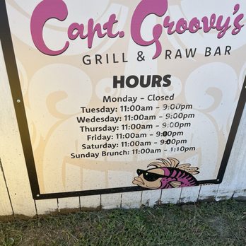 Captain Groovy's Grill & Raw Bar - Hours of business - Seafood Near Me - Norfolk, Virginia Captain Groovy's Grill & Raw Bar - Hours of business - Seafood Near Me - Norfolk, Virginia