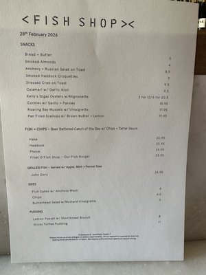 Menu photo 1 Fish Shop Smithfield, D