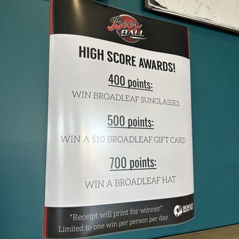 Broad Leaf Brewery & Spirits - High score awards for Beer Ball skee ball - Beer Bar Near Me - Kentwood, Michigan