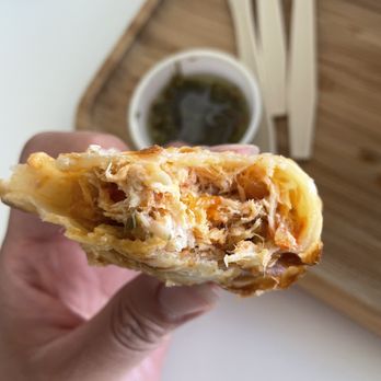 Argentina's - Spicy Chicken Empanada and Chimichurri Sauce - Empanadas Near Me - Park City, Utah