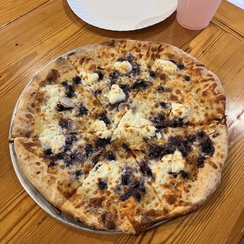Brickyard Hollow Brewing Company - MAINE BLUEBERRIES, RICOTTA, ROASTED SHALLOT, LEMON ZEST PIZZA - Pizza Near Me - Freeport, Maine Brickyard Hollow Brewing Company - MAINE BLUEBERRIES, RICOTTA, ROASTED SHALLOT, LEMON ZEST PIZZA - Pizza Near Me - Freeport, Maine
