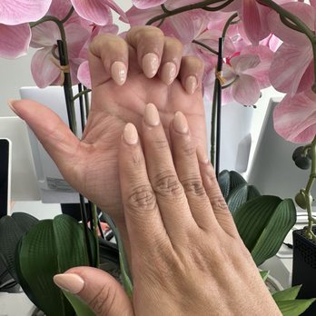 French Nails Luxury Spa & Bar - Dipped nails, almond shape on my natural nails. - Nail Salons Near Me - Dallas, Texas