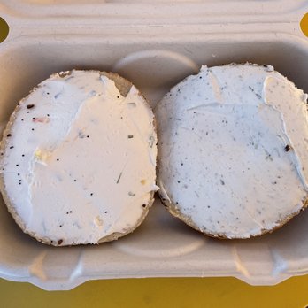 Bubbe's Fine Bagels - Everything bagel w honey/lavender & salmon cream cheeses (50/50)! - Bagels Near Me - Tucson, Arizona