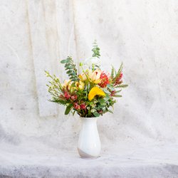 The Unlikely Florist - Our Rennie Bouquet in a custom hand thrown ceramic vase