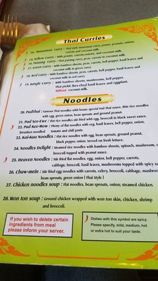 Menu photo 6 Lucky Thai Elephant Newport, OR