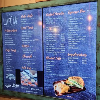 Cafe 86 - Menu 1/11/23 - Desserts Near Me - Artesia, California