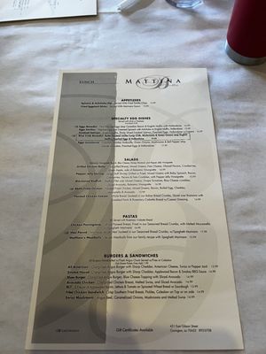 Menu photo 1 Mattina Bella Restaurant Covington, LA