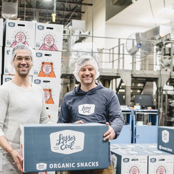 Lesser Evil - two men holding a box of organic snacks - Specialty Food Near Me - Danbury, Connecticut Lesser Evil - two men holding a box of organic snacks - Specialty Food Near Me - Danbury, Connecticut