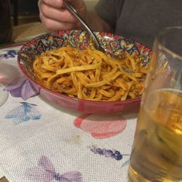 Pasta and beer