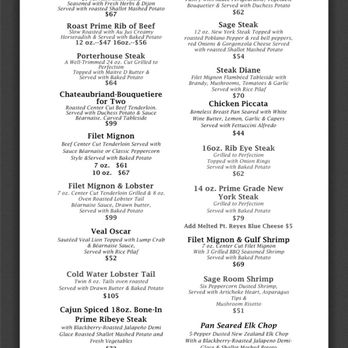 Sage Room Steak House - Updated Menu. Steak Diane is back! - Steakhouses Near Me - Stateline, Nevada