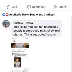 Aesthetic Brow Studio - Told her this is illegal to photoshop!