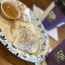 PJ's Coffee - Beignets with caramel sauce. Very sweet but SO yummy