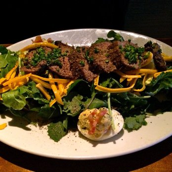 Stoney River - Steak Salad (Well-Done) with Deviled Egg - Steakhouses Near Me - Atlanta, Georgia