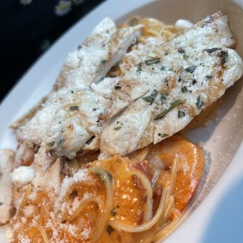Mirko Pasta - Capellini pasta with vodka sauce, added chicken and shrimp - Italian Near Me - Atlanta, Georgia Mirko Pasta - Capellini pasta with vodka sauce, added chicken and shrimp - Italian Near Me - Atlanta, Georgia