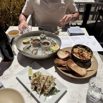 Malibu Farm - raw oysters, coconut ceviche +taro chips, crab tacos - Coffee & Tea Near Me - Tiburon, California