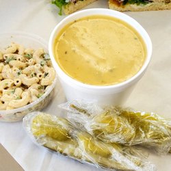 Tina's Too! - Mac Salad, White Cheddar Poblano Soup and Fixings "Pickle Spear and Two Peppercini's" Per Bag