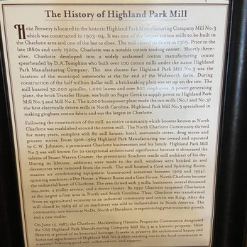 Heist Brewery - History of Highland Mill. - New American Near Me - Charlotte, North Carolina Heist Brewery - History of Highland Mill. - New American Near Me - Charlotte, North Carolina