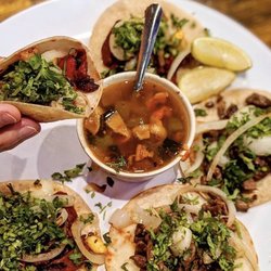 The combo tacos on flour are to die for, a bit pricy but worth it